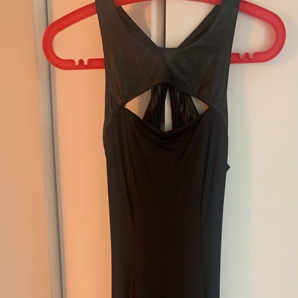 BeBe Addiction Collection  Pleather Contrast HiLo Halter Dress 🖤 - Picture 5 of 6